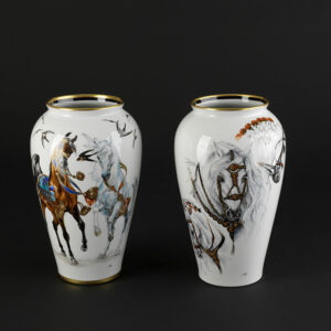 Vases chevaux peints à la main - Pièces uniques
