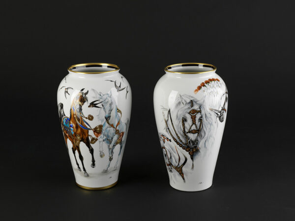 Vases chevaux peints à la main - Pièces uniques